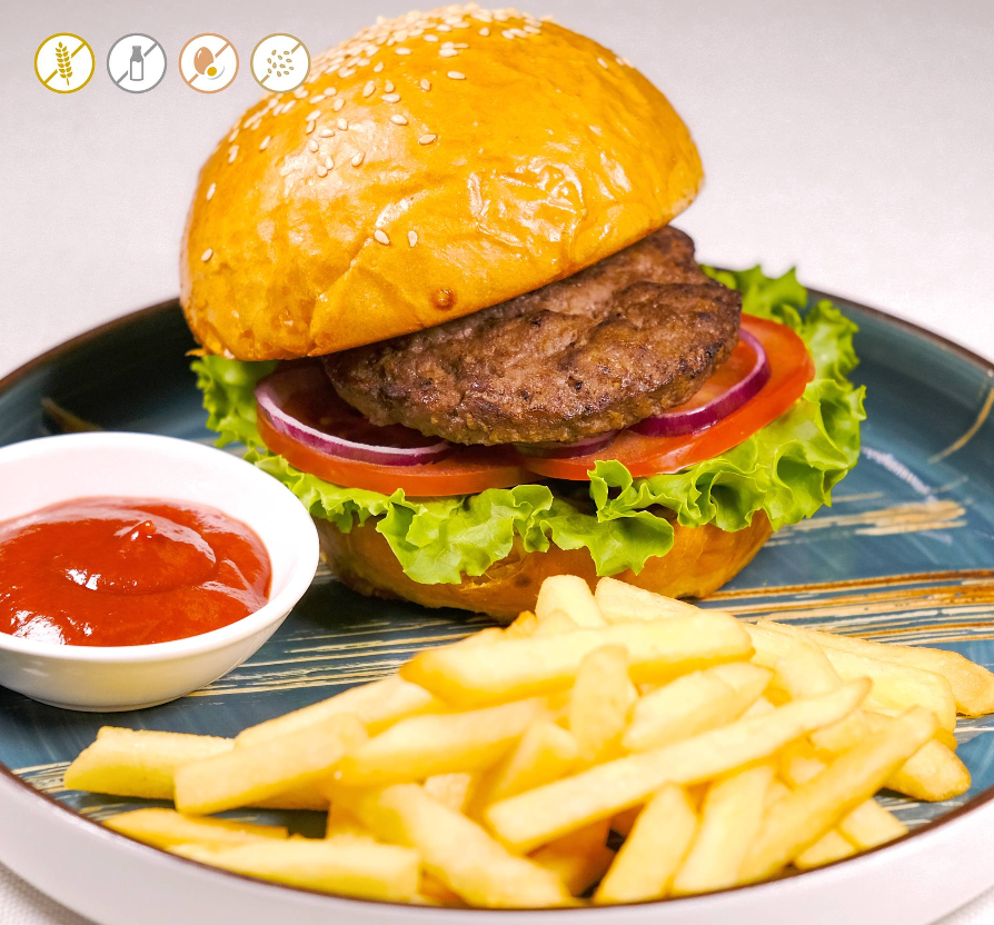 Бургер с фри говядина / курица