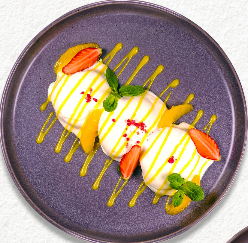 Сырники с сырным муссом